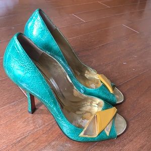 Sergio Zelcer Funky Retro Stiletto 4” Heels Pumps Size 6 Handmade in Brazil